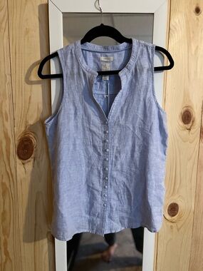 Joie 100% Linen Button Front Tank Top